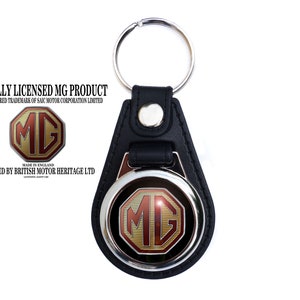 Officially licensed MG faux leather key ring / fob.