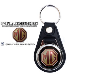 Officially licensed MG faux leather key ring / fob.