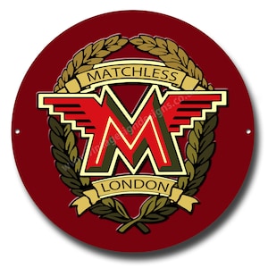 Matchless Motorcycles Round metal sign - size 11&quot; Diameter