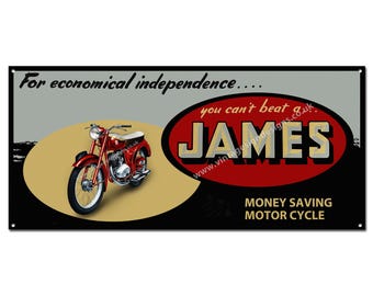 You can't Beat a James Motorrad aus Metall 9"x 19.5"