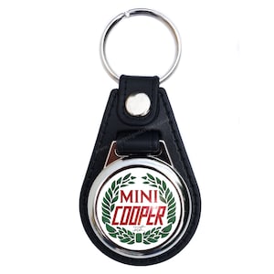 Mini Cooper round key ring / fob.
