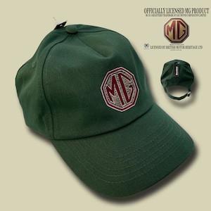 MG Racing Green Cotton Baseball Cap. Embroidered MG Marque
