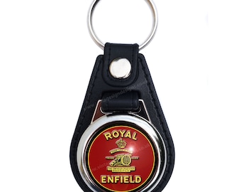 Royal Enfield ronde sleutelhanger/fob.