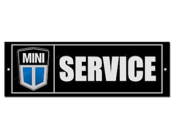 Mini Service & Reparaturen Garage Metallschild.