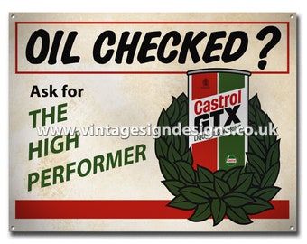 "Castrol Rx - Oil Cheed Metallschild 40"x30"