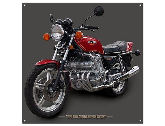 1979 Candy Red CBX 1000 Z Super Sport Motorcycle Art Metal Sign