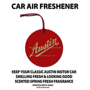 Classic Austin Motor Car Hanging Air Freshener.