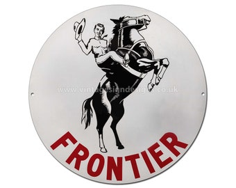 Frontier Gasoline Metallschild mit 30,5 cm Durchmesser.