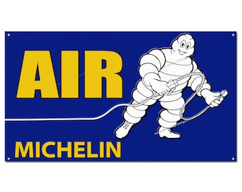 Michelin Air Reproduktion Metall-Garagen-Vorplatz-Schild. Größe 27cm x 50cm