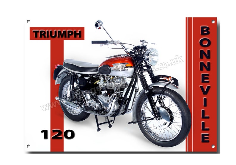 Triumph Bonneville T120 Metal Sign 16x12 Etsy