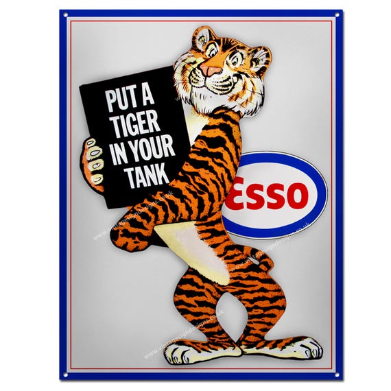 エッソ タイガー 看板 ESSO TIGER ビンテージ 76cm 世田谷ベース Esso Put a Tiger in Your Tank Metal Sign Size 16
