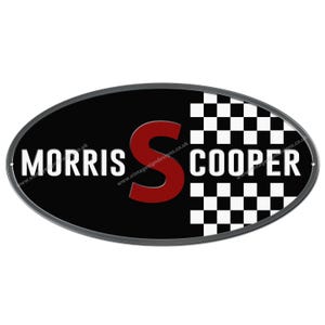 Classic British Morris Cooper S Oval metal sign size 16"x 8"