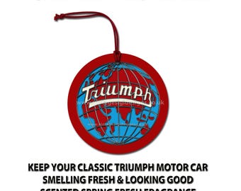 Ambientador colgante para coche clásico Triumph.