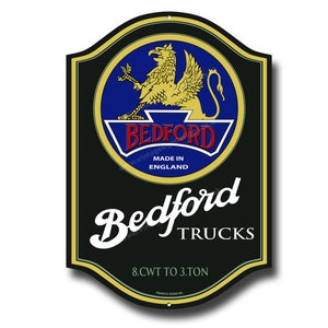Bedford Trucks machine cut / profiled metal sign.