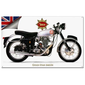 BSA Goldstar Dbd34 Motorrad art Metallschild 30x50cm