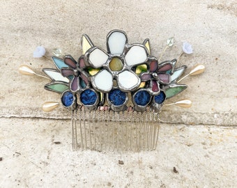 Custom Hair Combs - Wedding, Bride to be, Mother of the Bride, Bridesmaid, Wedding Guest, Special Event, Hair Comb, Stained glass,