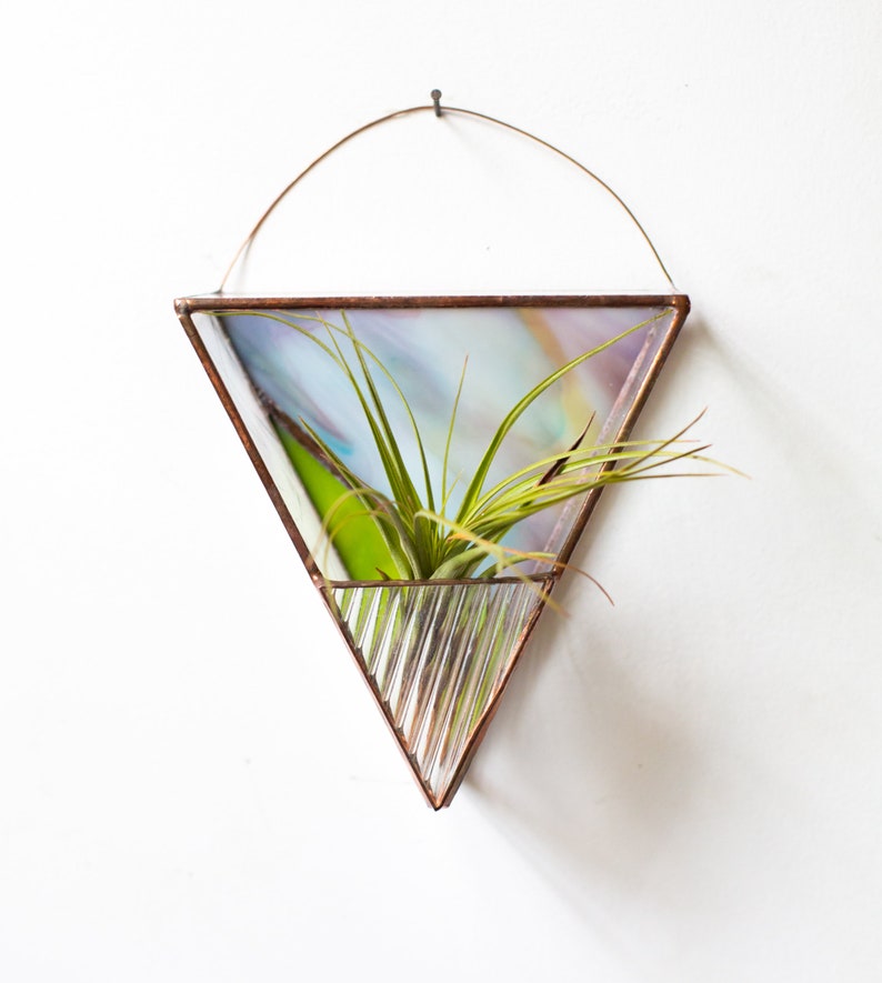 Midnight Mojito Purple /& Green Stained Glass Wall-Hanging Planter
