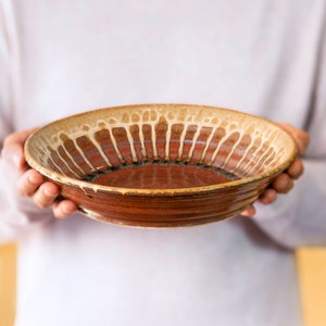 Large Pasta Serving Bowl, Decorative Bowl Centerpiece, Handmade Ceramic Bowl, Large Stoneware Bowl, Ceramic Baking Dish, Ceramic Fruit Bowl