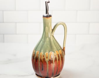 Ceramic Olive Oil Dispensers / Olive Oil Bottle / Ceramic Oil Bottle with a Handle/ Ceramic Oil Cruet/ Olive Oil Pourer/ Vinegar Dispenser