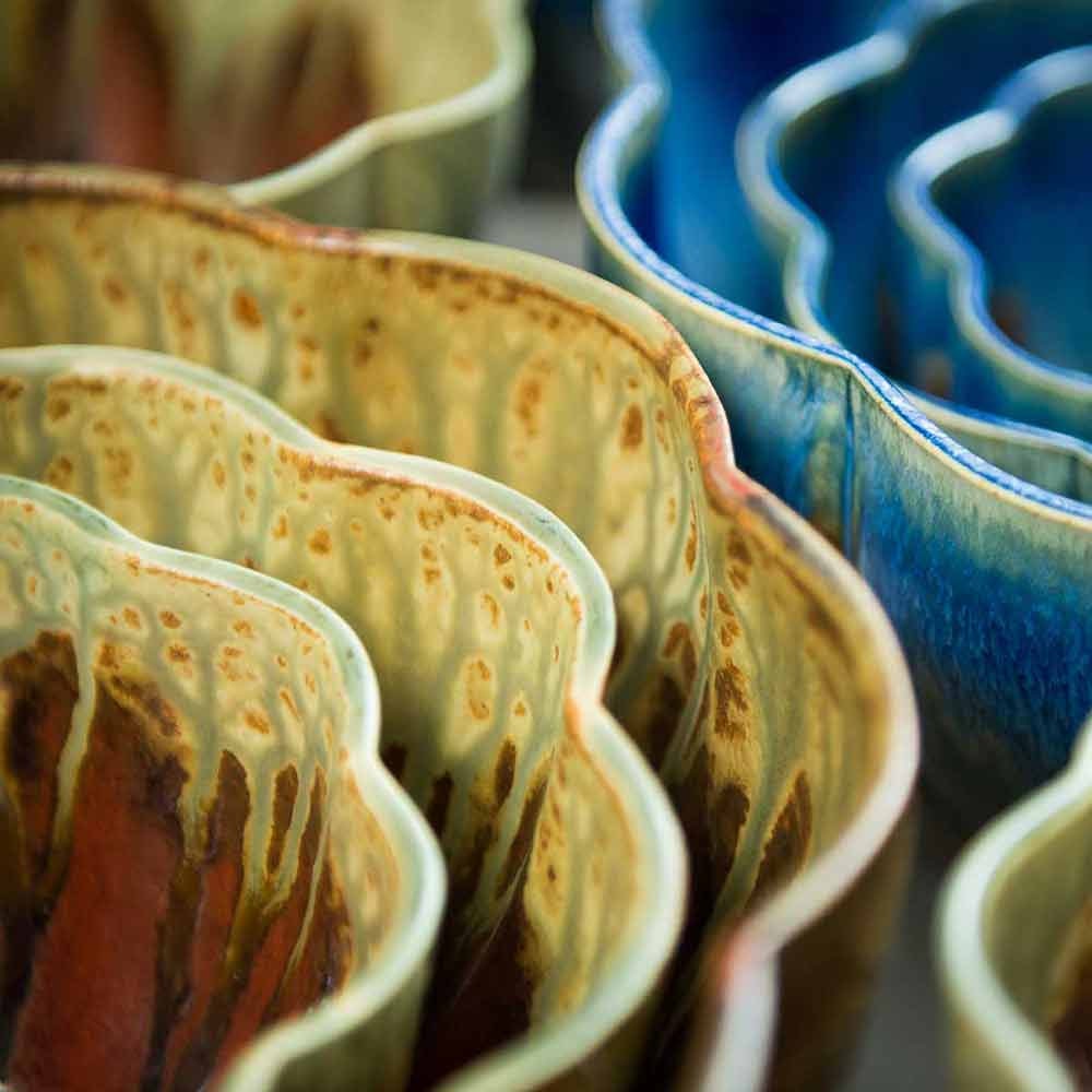 Red Ceramic Small Plant Pot Flower Shaped Bowl great as a | Etsy