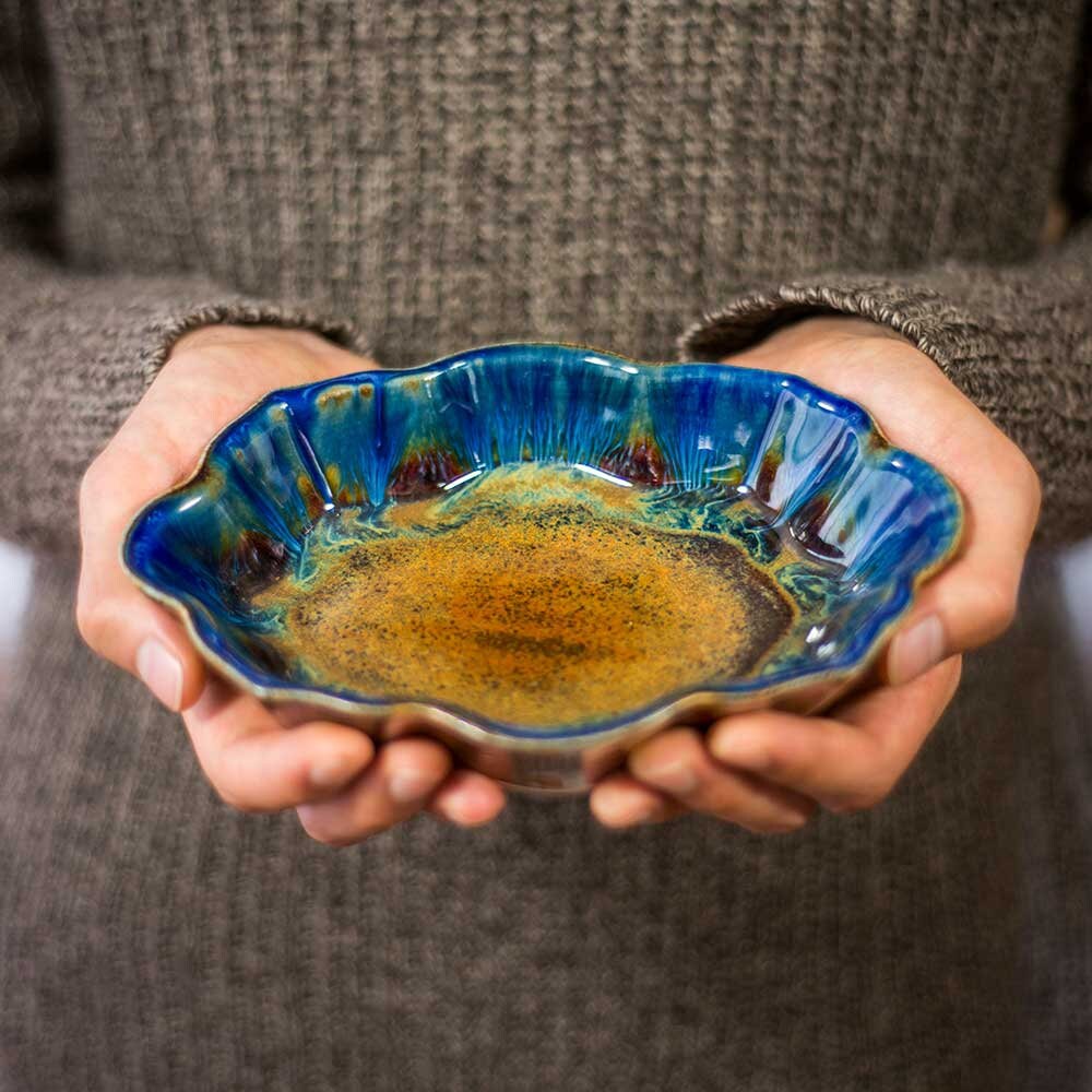 Ceramic Scalloped Potpourri Dish Pottery Catchall Dish Etsy