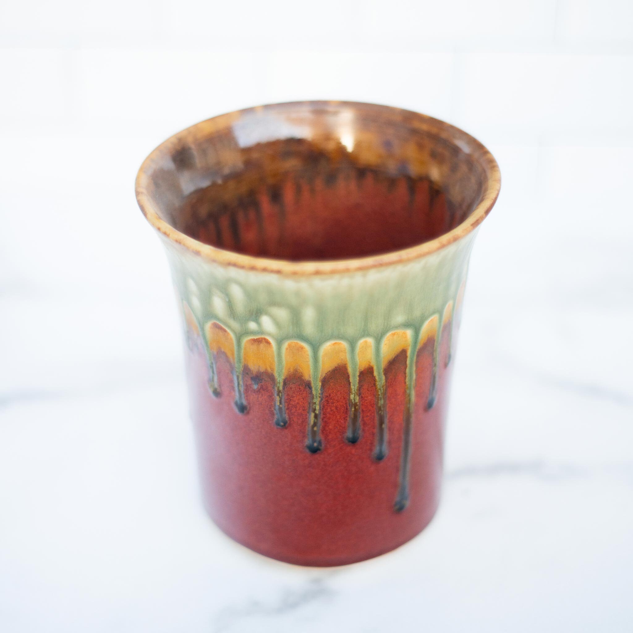 Ceramic Utensil Holder/Pottery Crock in Rustic Red, Flower Pot, Great As A  New House Gift - Yahoo Shopping