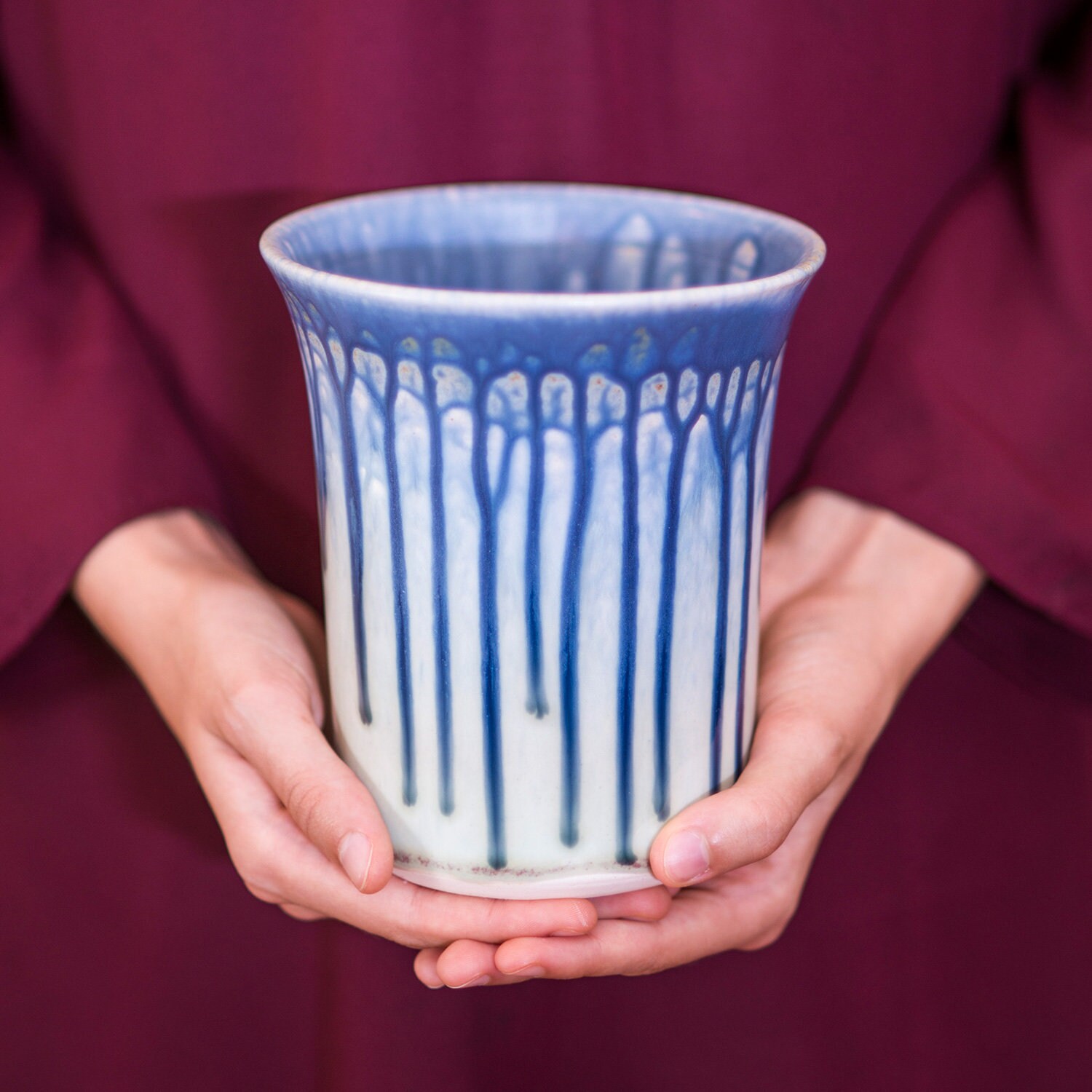 Ceramic Utensil Holder / Pottery Utensil Crock for Blue Mint Etsy