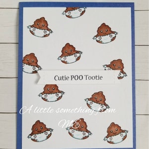 Cutie poo tootie card, baby card, expecting card, baby shower card, welcome baby, greeting card, baby greeting card, poop card