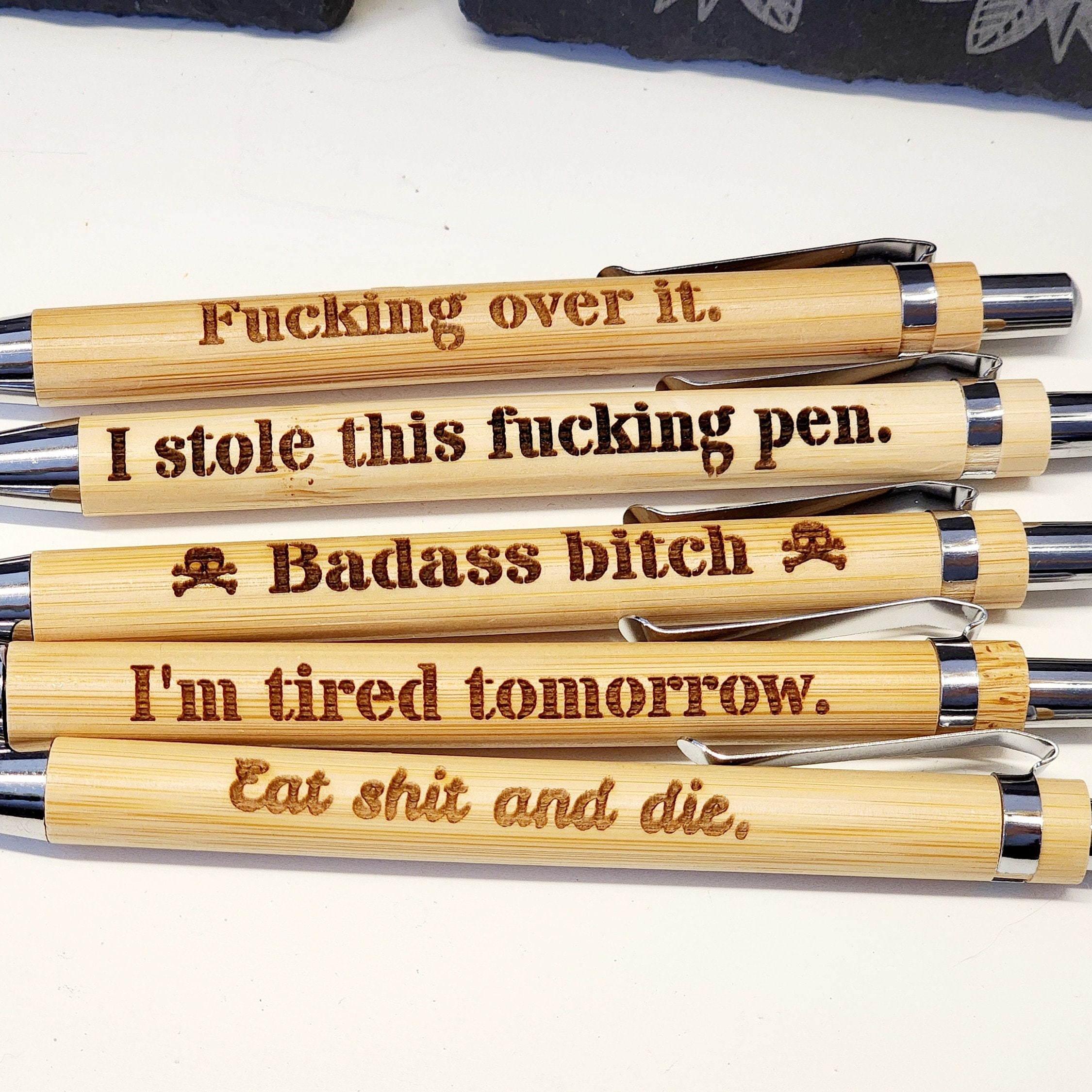 Sweary Offensive Pens, Funny Stationary, Planner Accessories, Pens for Work  or Nurses, Funny Sister Gift, Bad Word Pen 