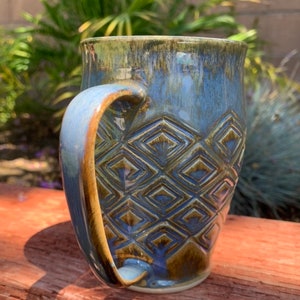 Blue Geo Diamond Mug Cup image 5