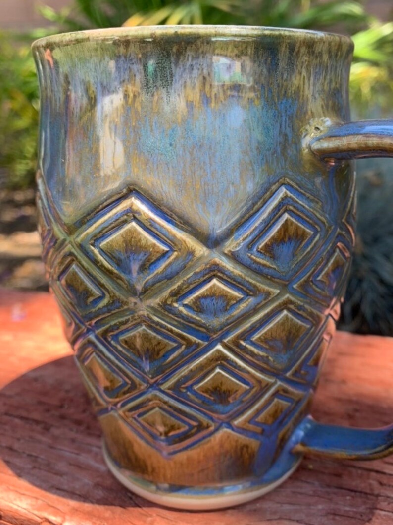 Blue Geo Diamond Mug Cup image 6