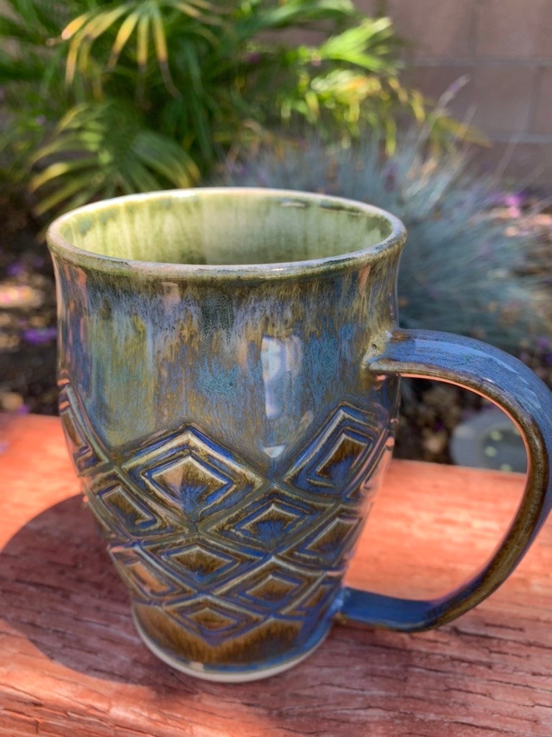 Blue Geo Diamond Mug Cup image 8