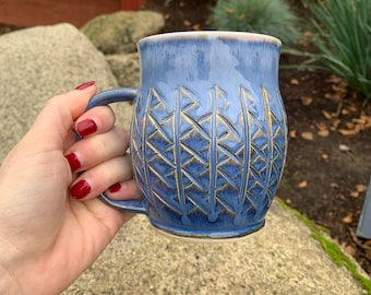 Blue Crisscross Mug Cup