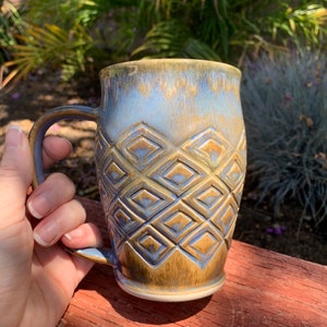 Blue Geo Diamond Mug Cup image 3