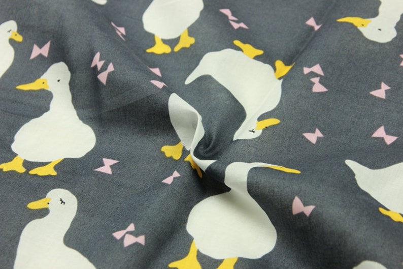 Ducks Gray 1 Meter Plain Cotton Fabric Fabric by Yard Etsy
