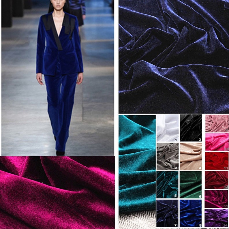 1 Meter Top Quality Solid-Color Heavy Velvet Fabric Korean Velvet 14 Colors available Luxury peluche Velvet Clothes Shining Velvet