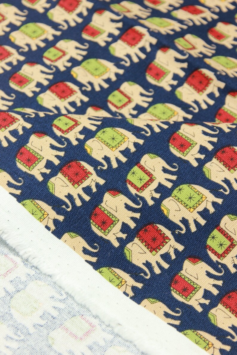 Fabric by Yard 1 Meter Thick Cotton Fabric Elephants 3 Colors Yardage Cotton Fabrics for  Style Bags Fabrics  Clothes Sheet