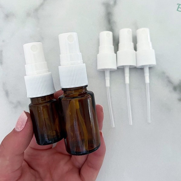 Spray Tops for Essential Oils | fits 5ml & 15ml Essential Oil Bottles | Set of 3 White Spray Tops for Essential Oil Bottles