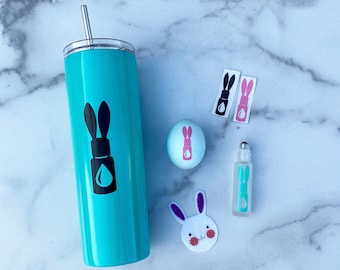 Essential Oil Bottle with Bunny Ears Decal | Easter Decal | Essential Oil Easter Decal | Essential Oil Sticker For Kids | Oil Sticker