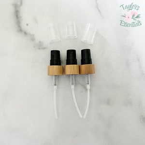 Spray Tops for Essential Oils fits 5ml & 15ml Essential Oil Bottles Set of 3 Black Wooden Bamboo Spray Tops for Essential Oil Bottles image 2
