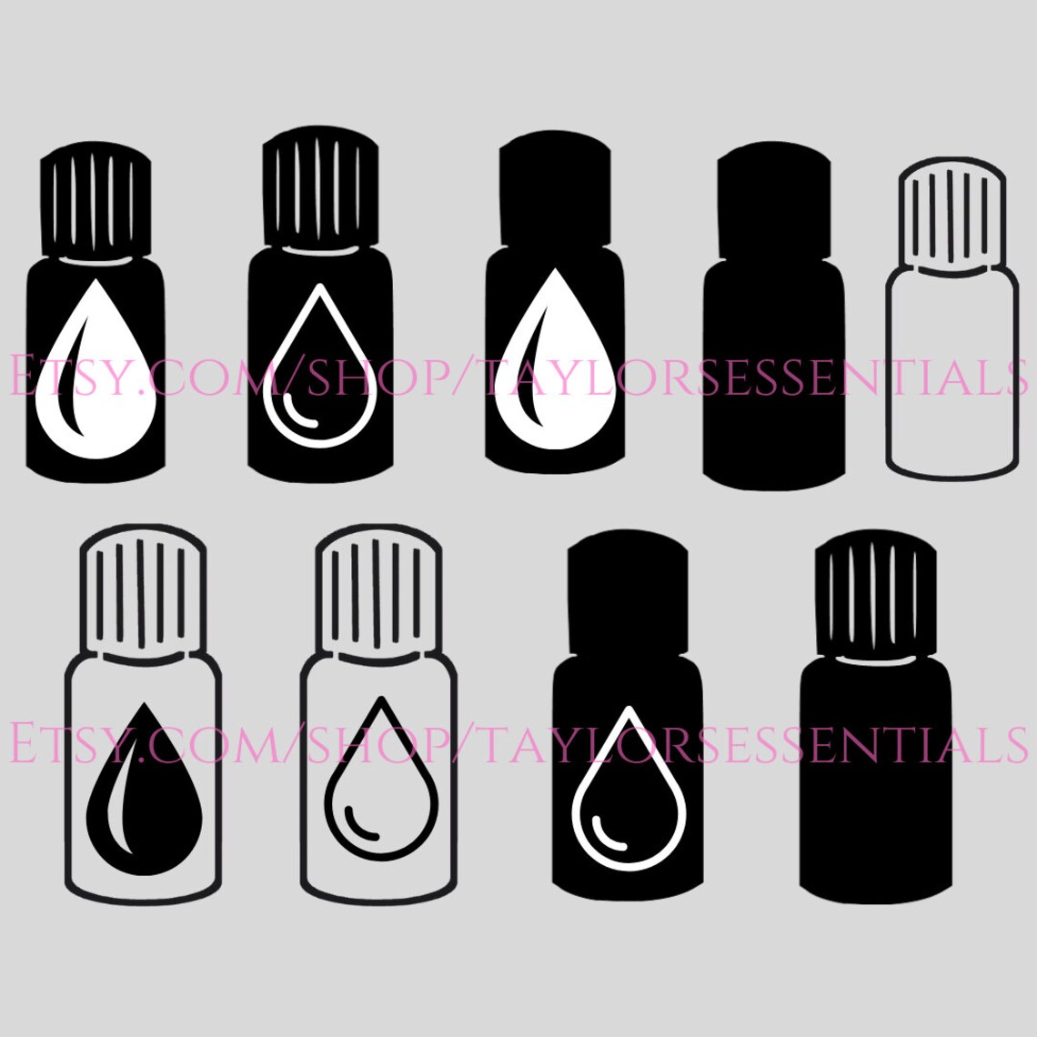 Essential Oil Bottle Clipart Printable Essential Oil Bottles | Etsy