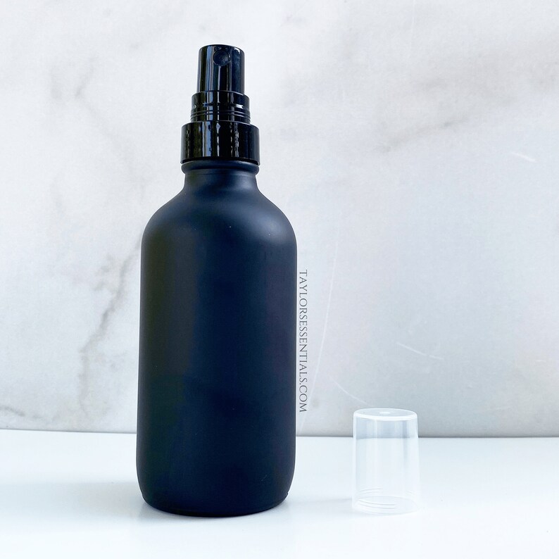 4 oz Matte Black Glass Spray Bottle with Custom Vinyl Label Etsy