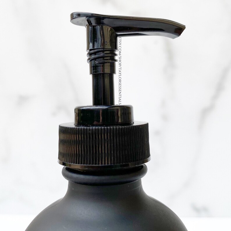 8 oz Matte Black Glass Lotion Pump Bottle with Custom Vinyl | Etsy