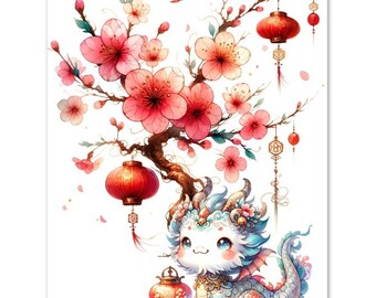 Dragon Chinese New  Year - Pack of 10 Greeting Cards (standard envelopes)