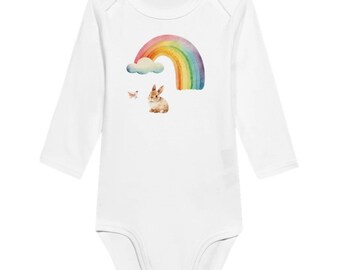 Rabbit under the Rainbow  Baby Long Sleeve Bodysuit