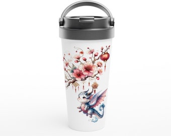 Smiling Cute Dragon 15oz Stainless Steel Travel Mug