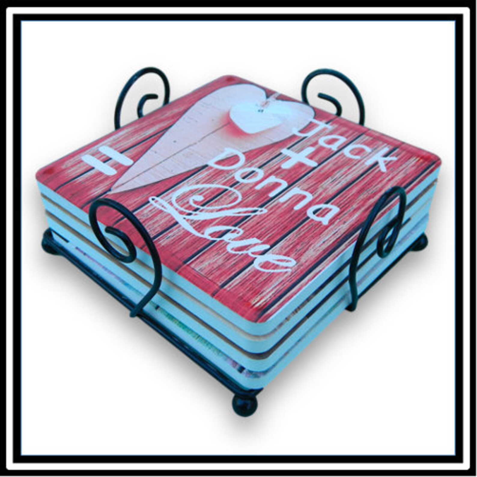 Wire Metal Coaster Holder Coaster Stand Holds up to 6 Etsy