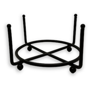 Metal Coaster Holder Heavy Duty 4 Ball Post.  Holds 4-6 coasters. Round or Square 4" to 4.25". Powder Coated Matte Black Finish.