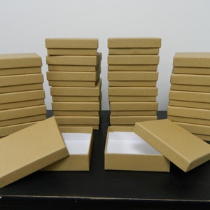 24 Handmade Kraft Paper/Hardboard - 4 Square Coaster Gift Box