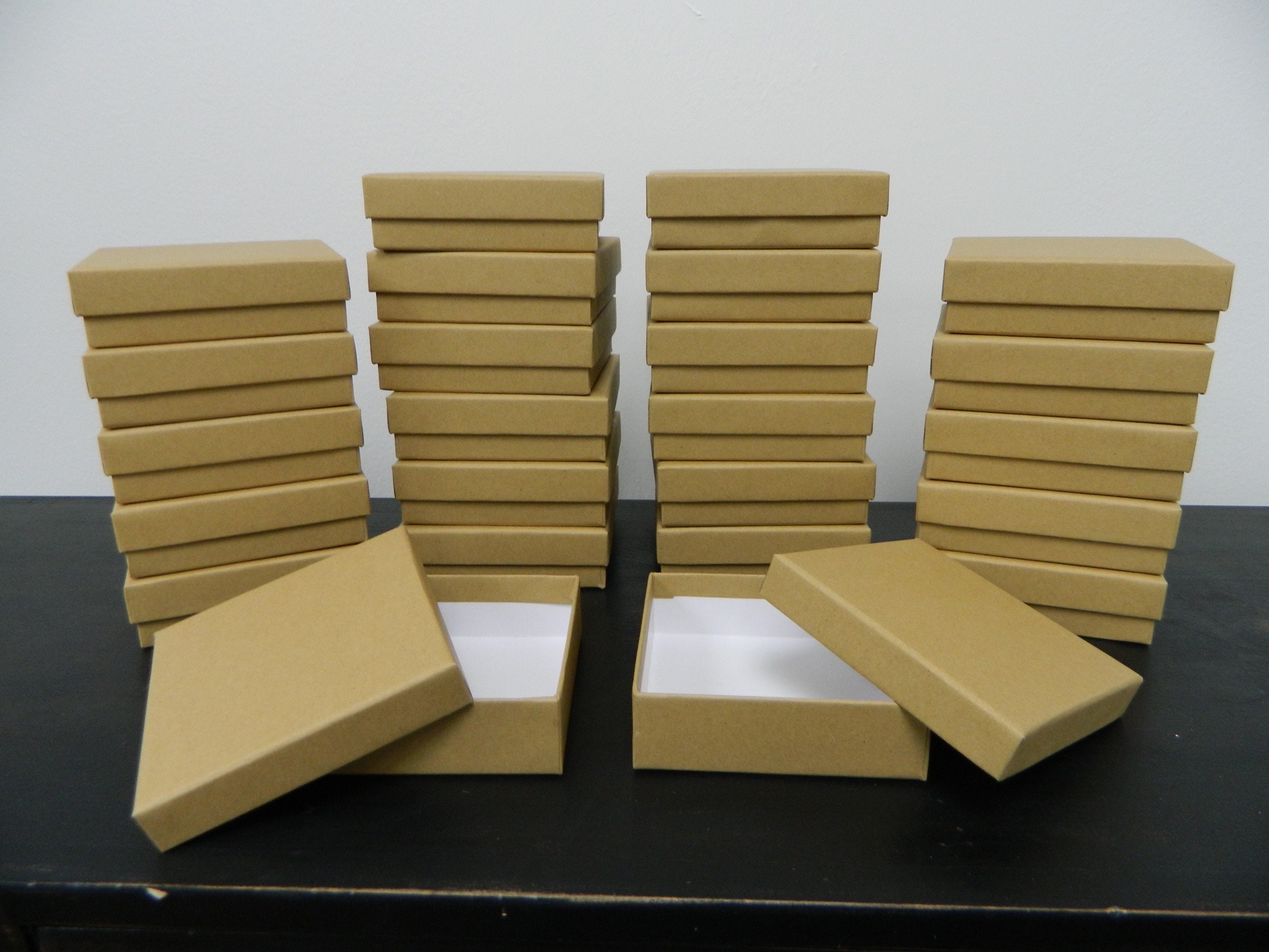 24 Handmade Kraft Paper/Hardboard 4 Square Coaster Gift Box Etsy